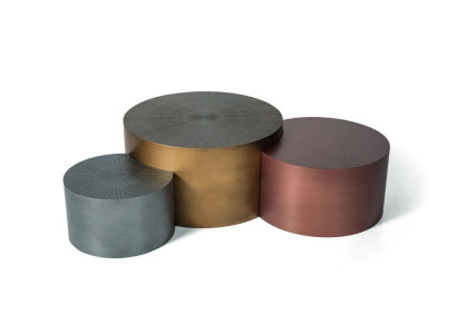 Luxury coffee table set 3x round tables modern living room side tables